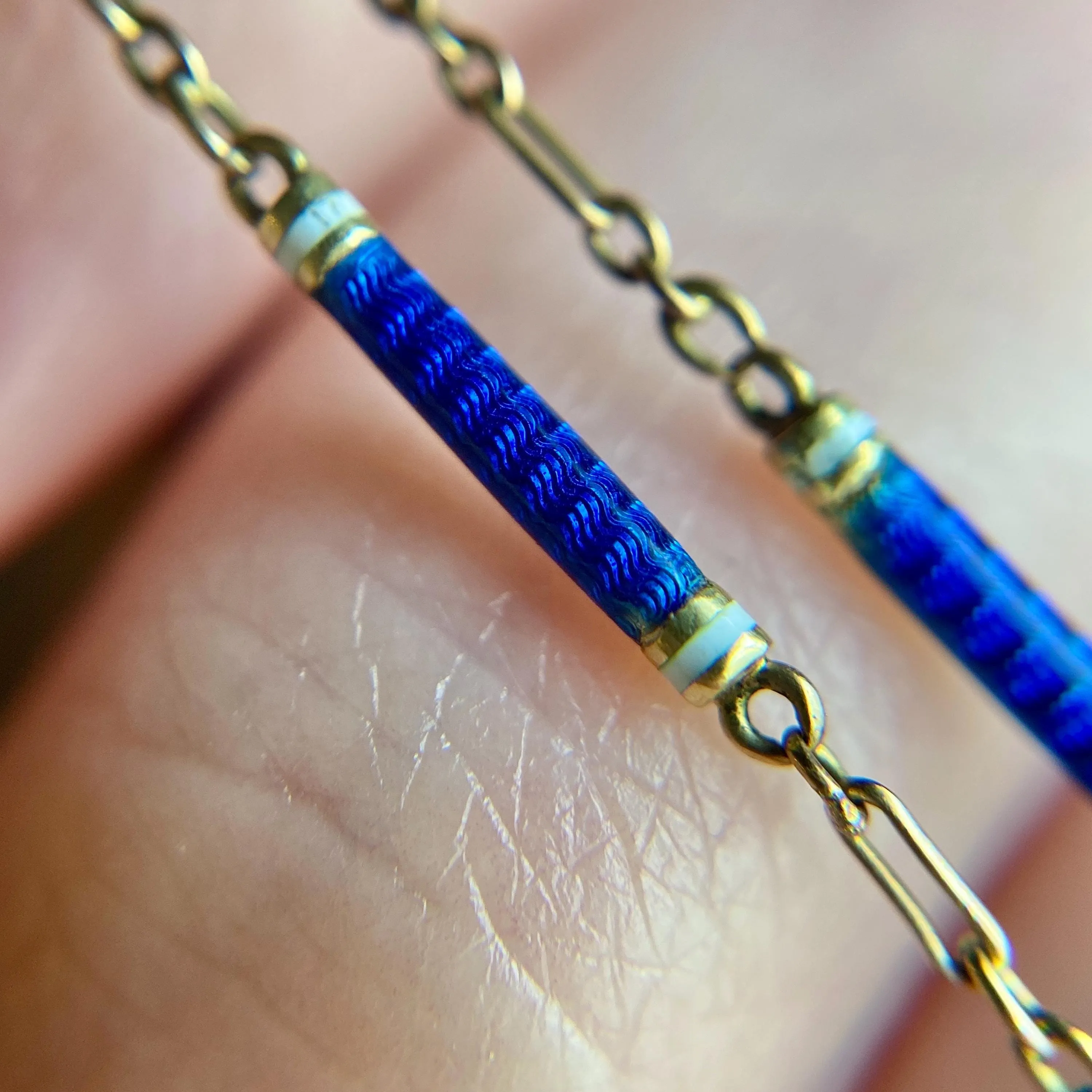 Antique Enamel Chain of 14k Gold