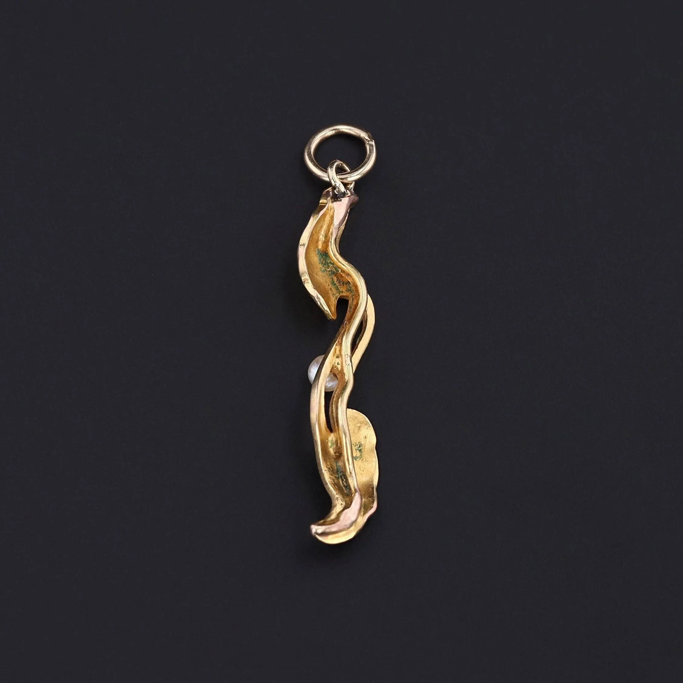 Antique Enamel Pendant of 14k Gold