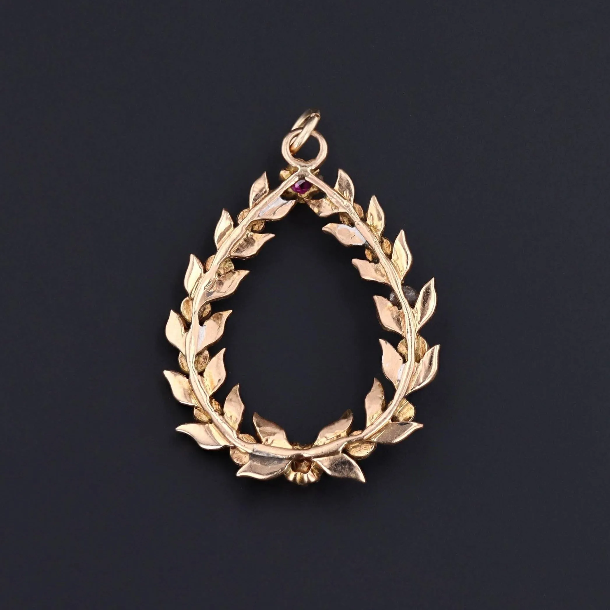 Antique Wreath Pendant | Ruby Diamond & Emerald Wreath Pendant