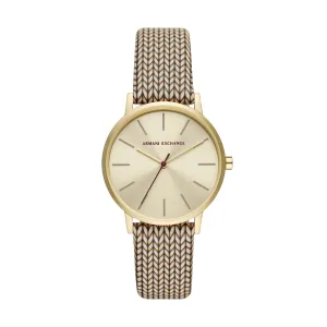 Armani Exchange Three-Hand Brown Leather Watch AX5594