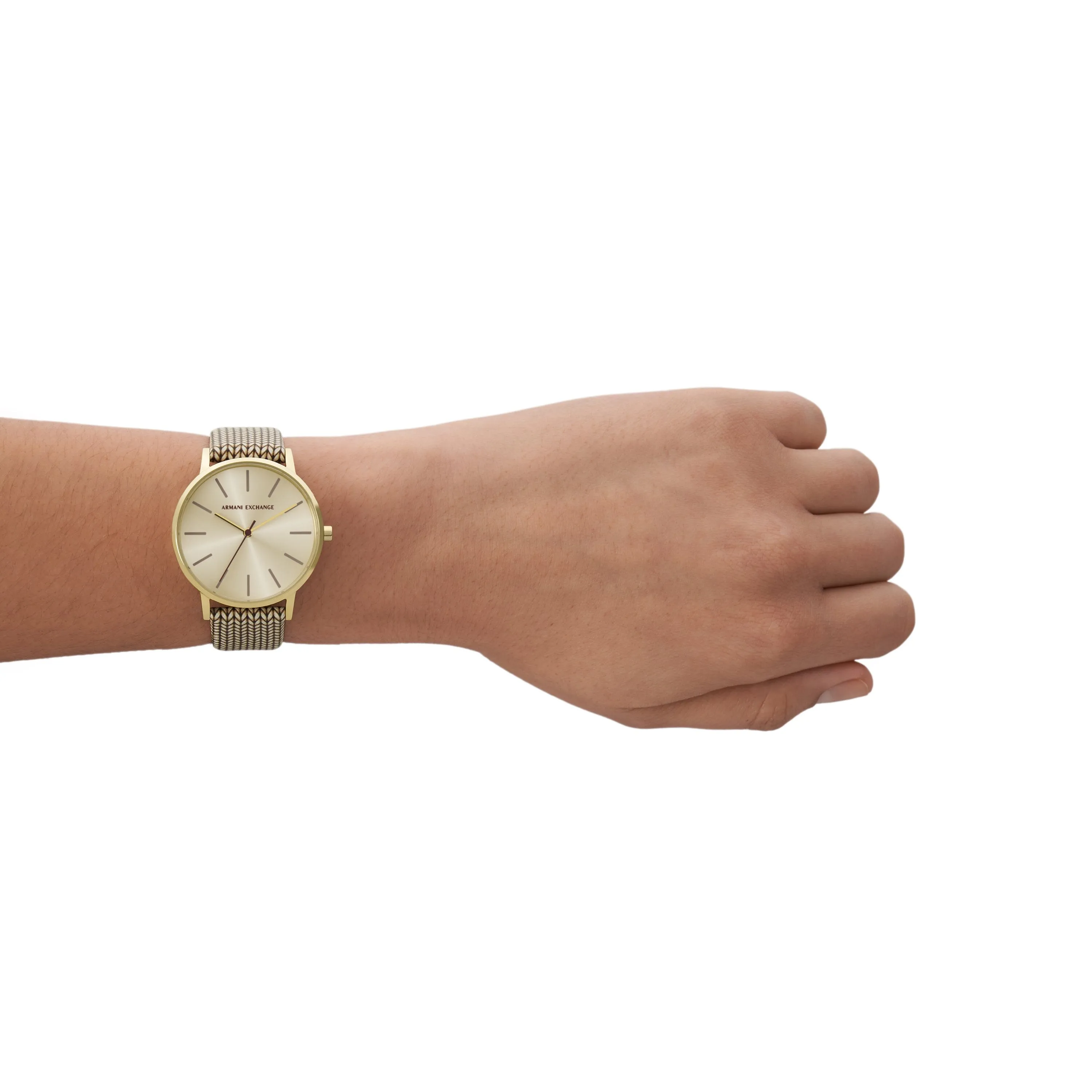 Armani Exchange Three-Hand Brown Leather Watch AX5594