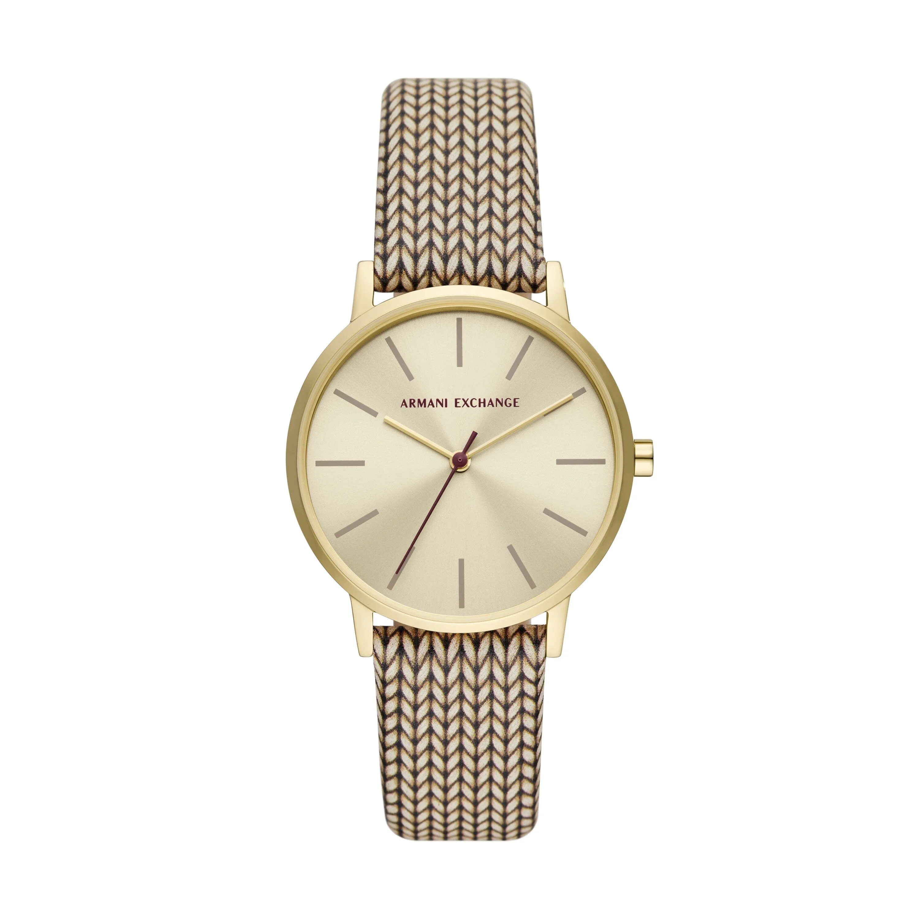 Armani Exchange Three-Hand Brown Leather Watch AX5594