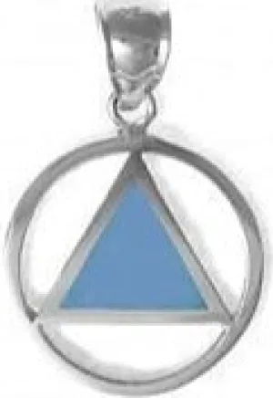 AS19. AA Sterling Blue Enamel Triangle Pendant (Medium), 922.