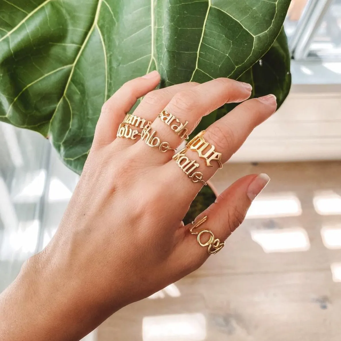 AVA BLOCK DAINTY CUSTOM RING