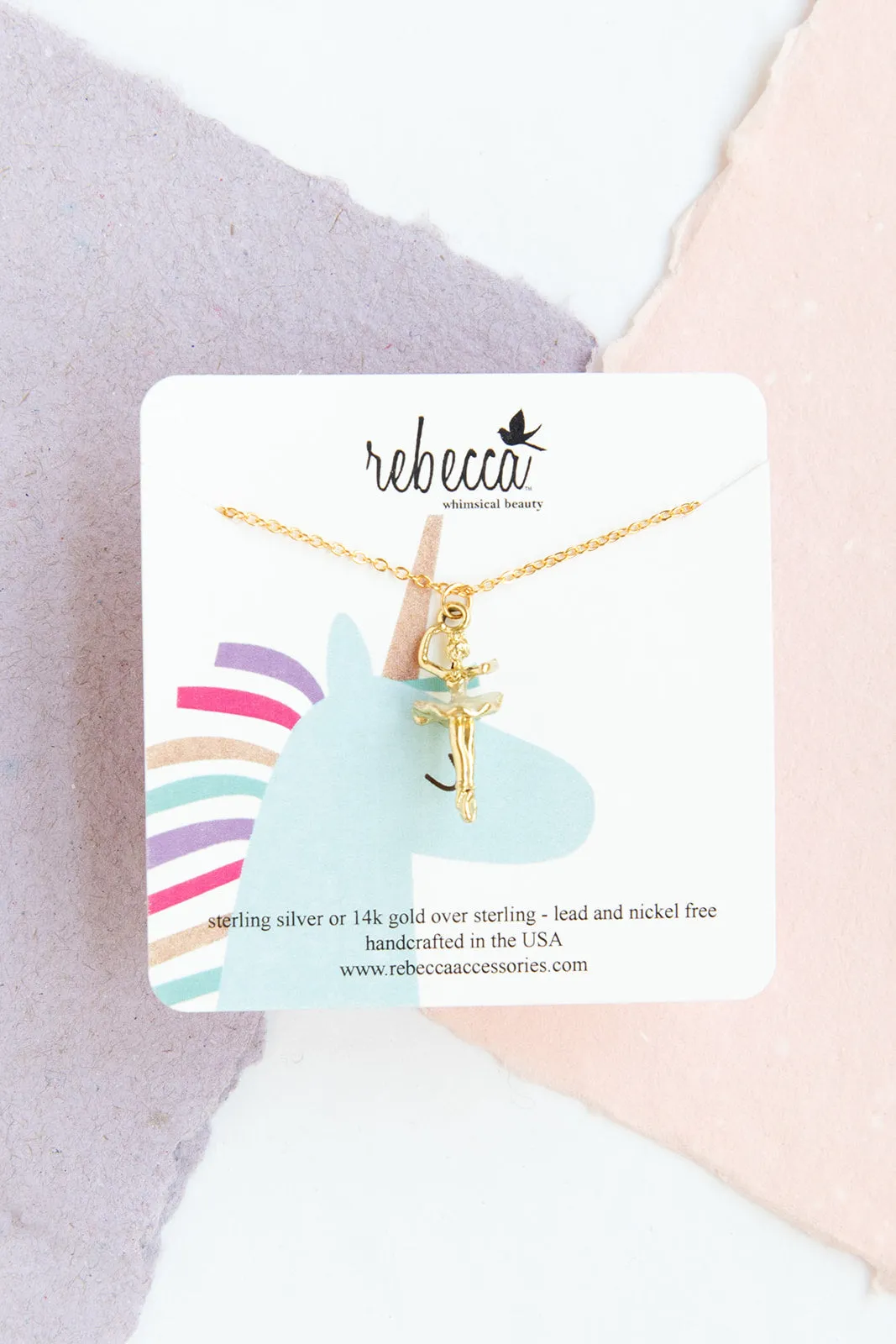 Ballerina Enamel Charm Necklace Children’s Jewelry