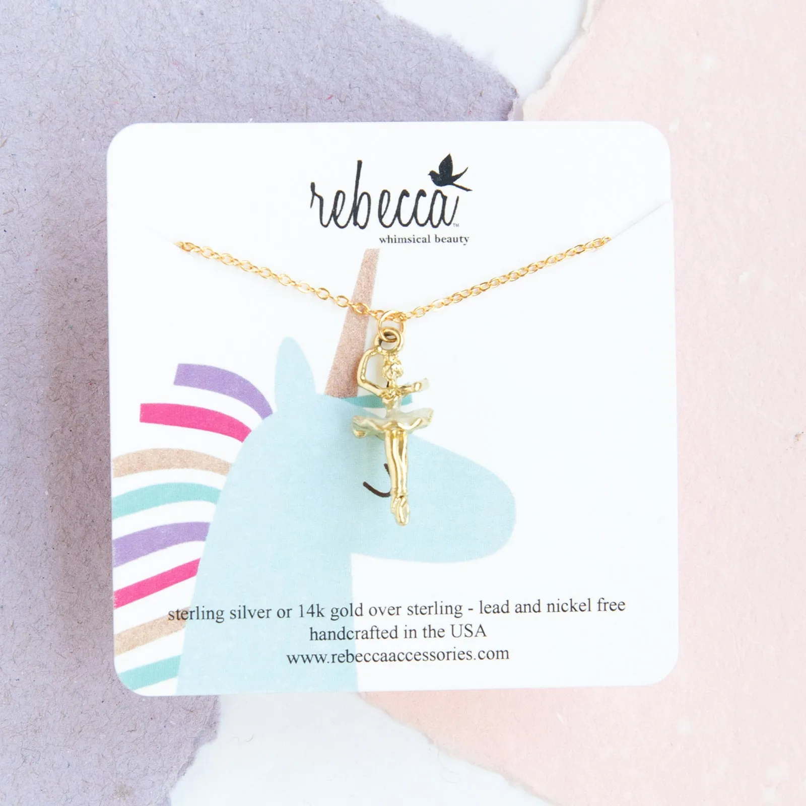Ballerina Enamel Charm Necklace Children’s Jewelry