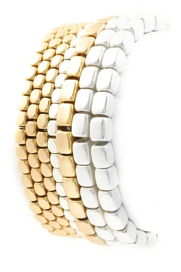 Beaded Metal Stretch Bracelet
