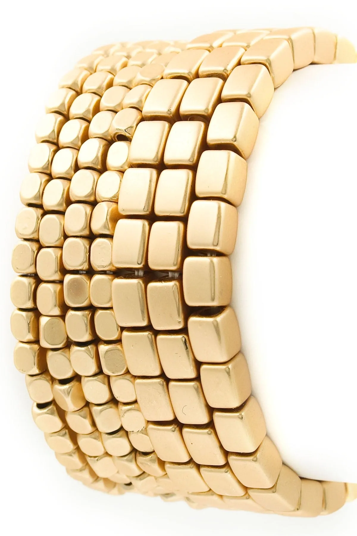Beaded Metal Stretch Bracelet