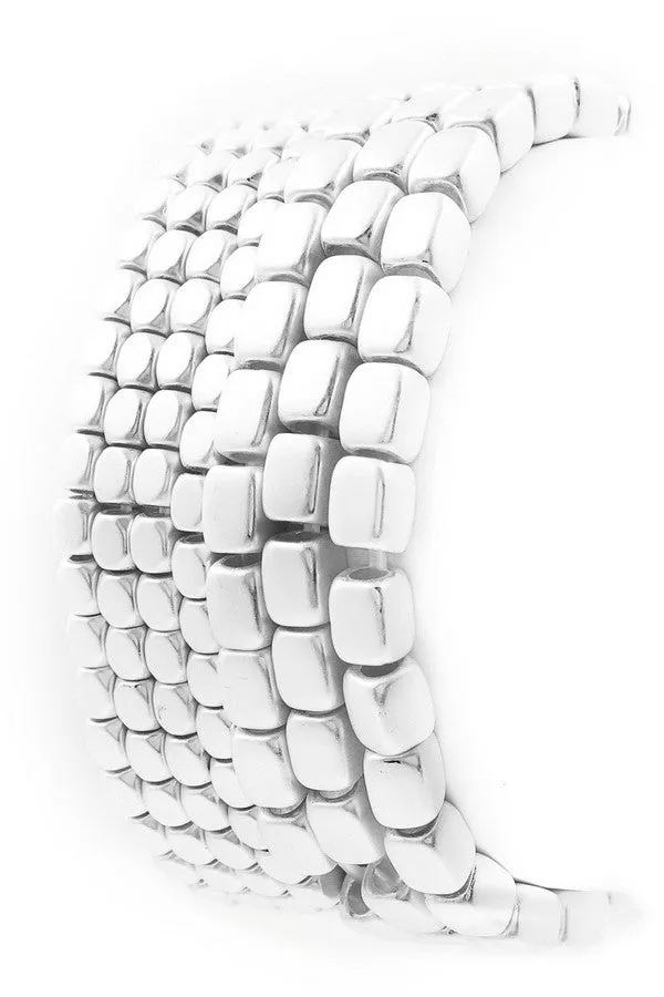 Beaded Metal Stretch Bracelet