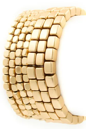 Beaded Metal Stretch Bracelet