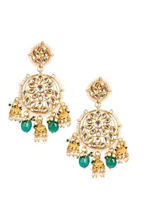 Beautiful Floral Kundan Earrings with Hanging