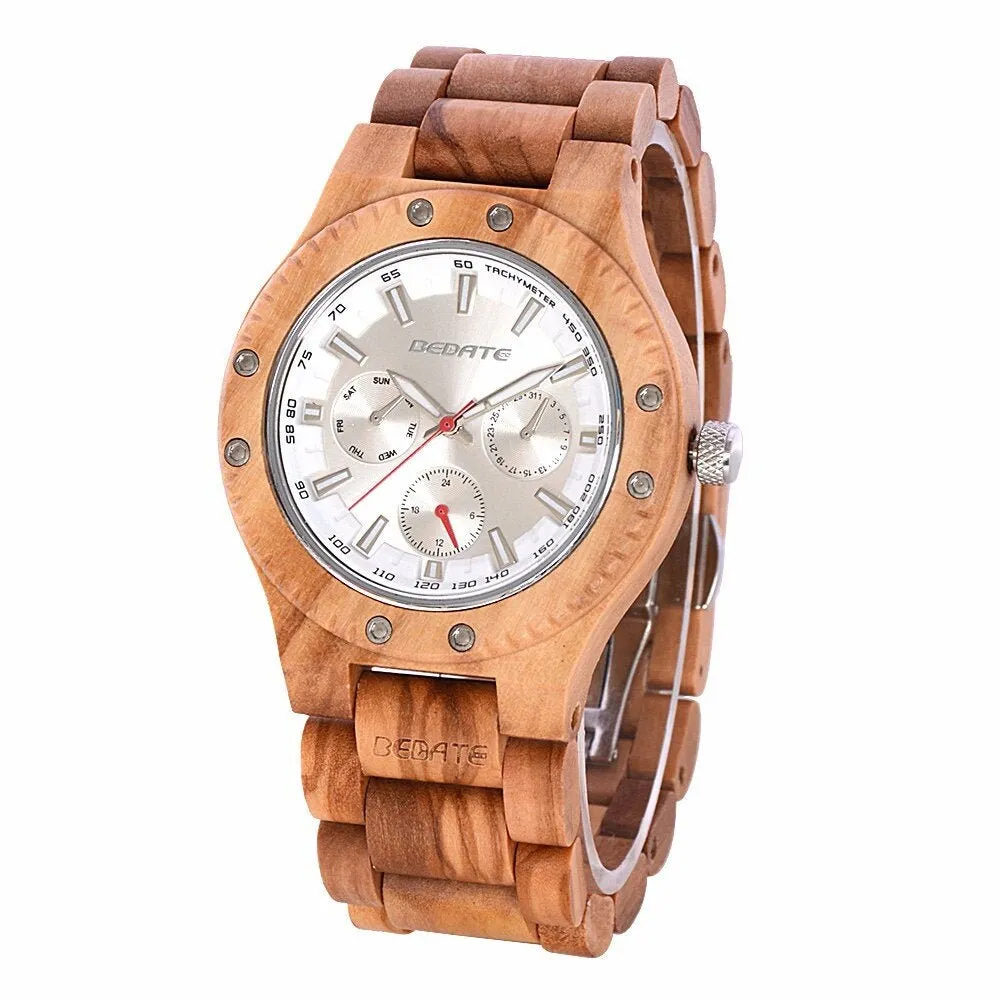 Bedate Wooden Watch with Calendar