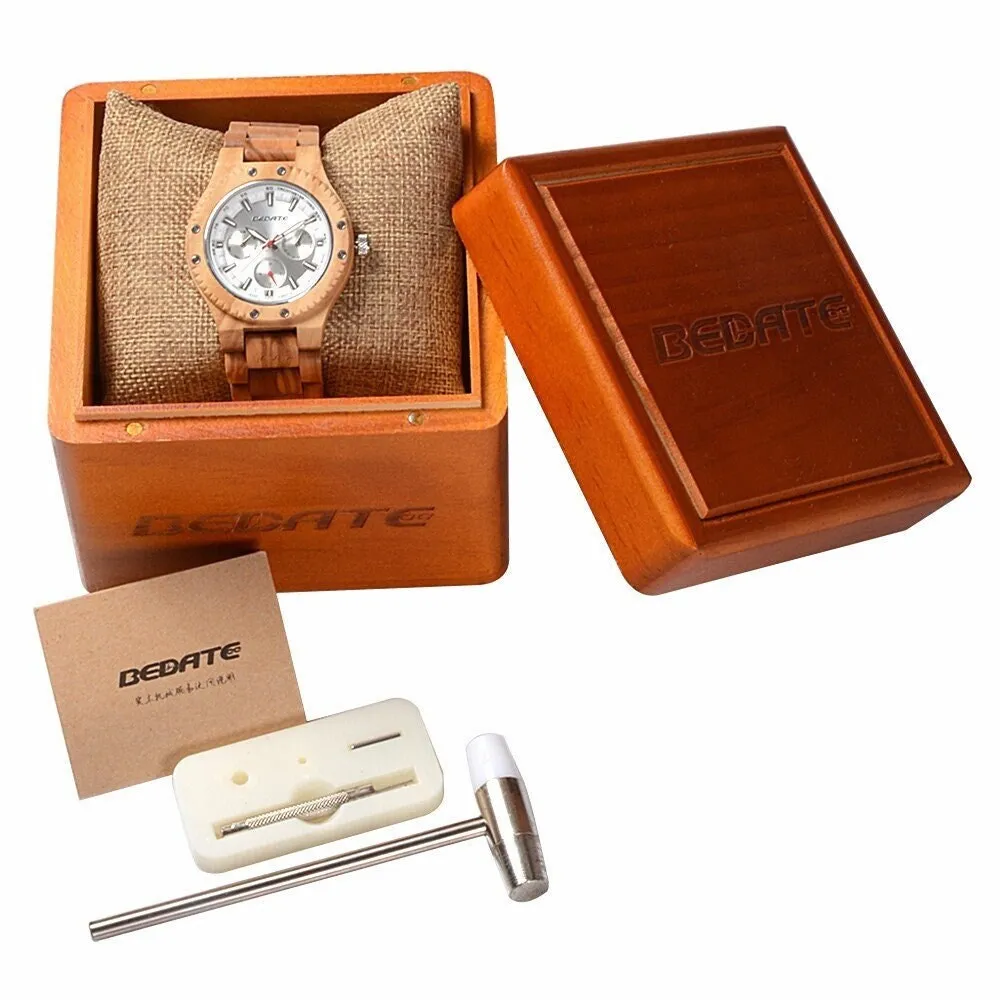 Bedate Wooden Watch with Calendar