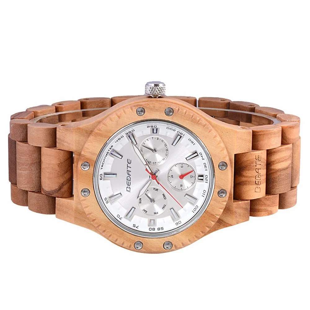 Bedate Wooden Watch with Calendar