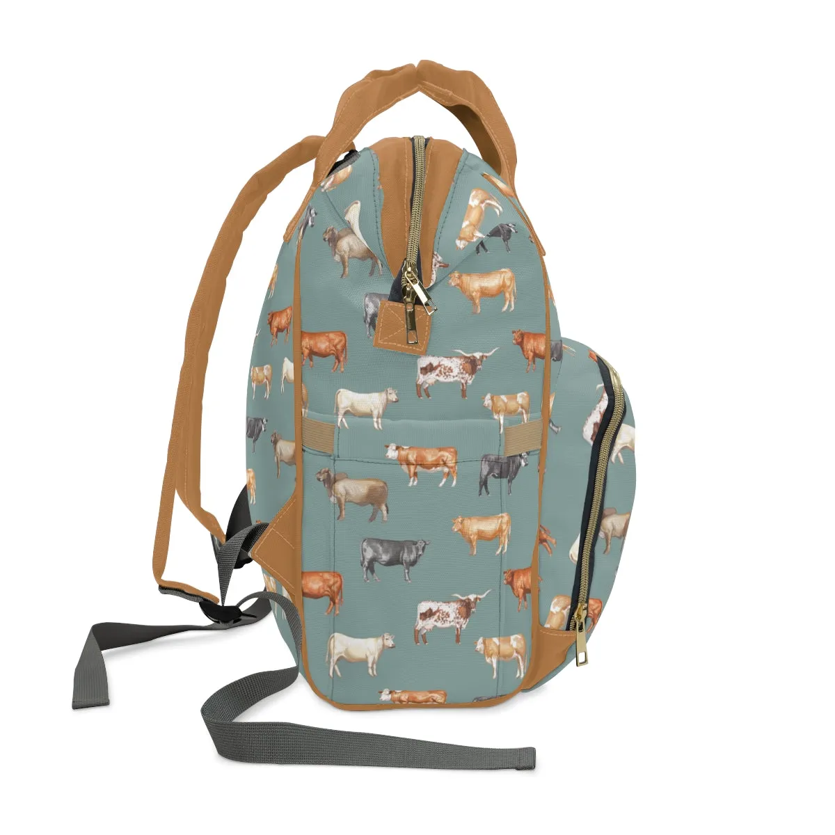 Beef Cows Diaper Bag in Denim