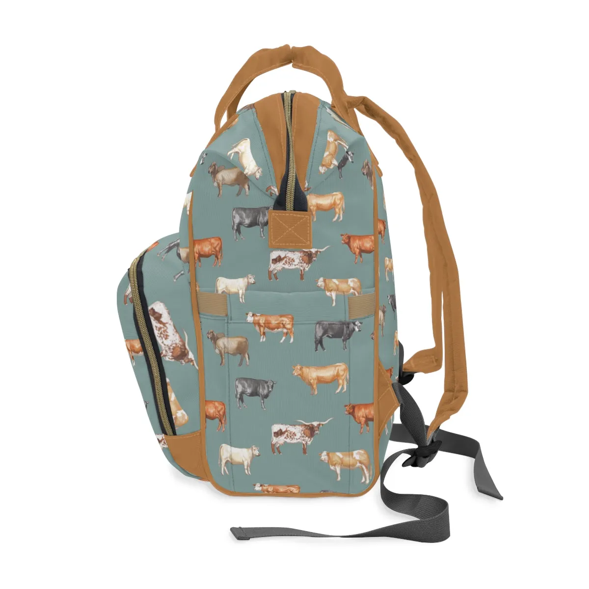 Beef Cows Diaper Bag in Denim