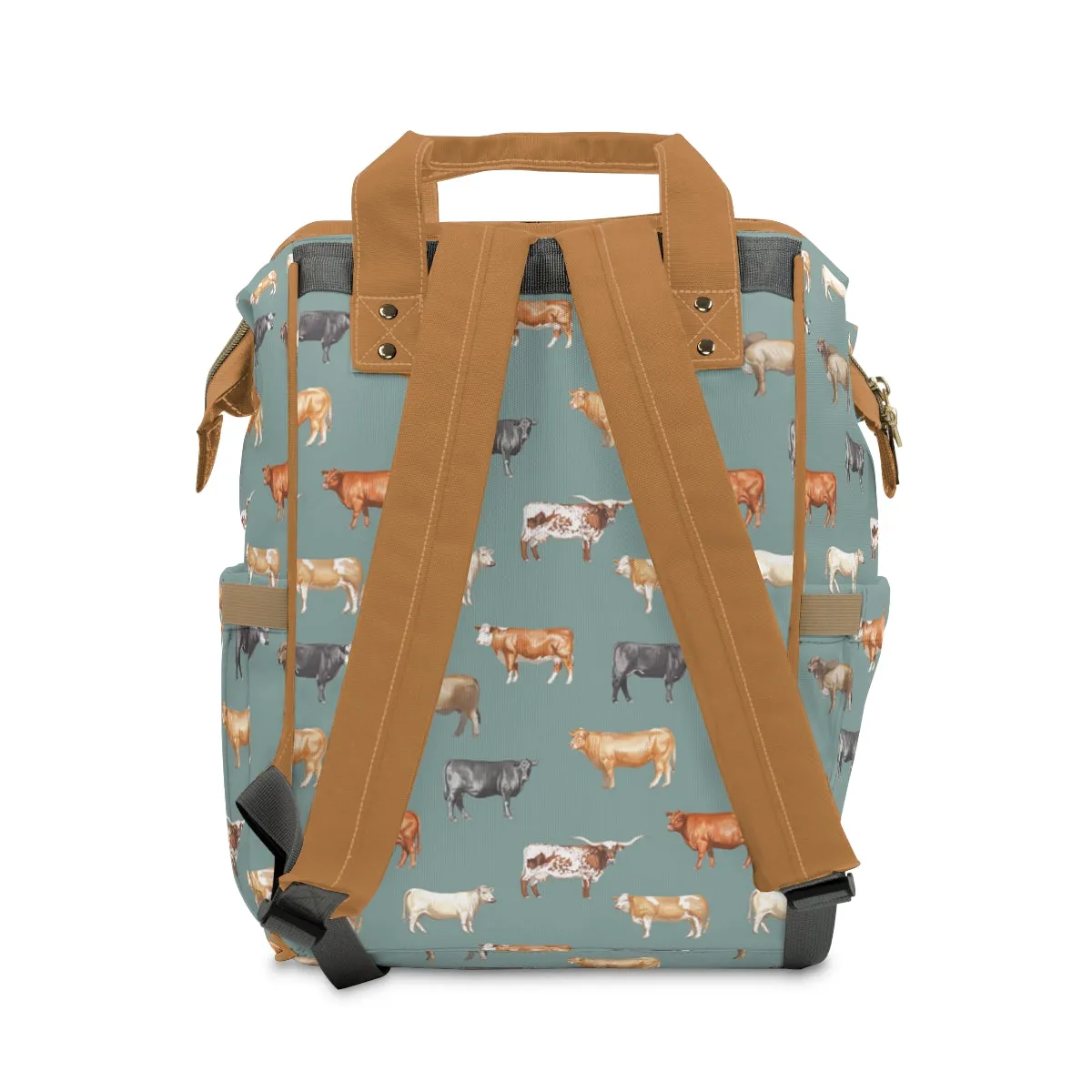 Beef Cows Diaper Bag in Denim