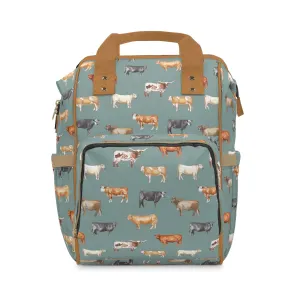 Beef Cows Diaper Bag in Denim