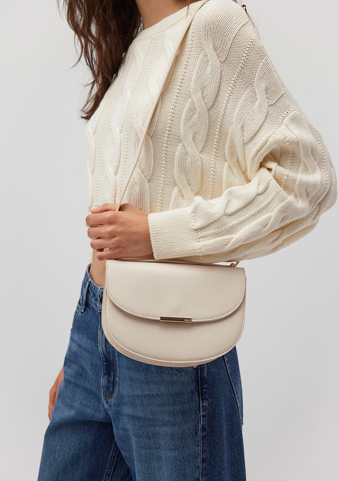 Beige Messenger Bag