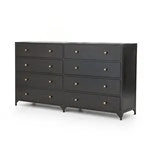 BELMONT 8 DRAWER METAL DRESSER, BLACK