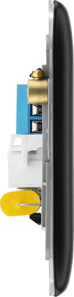 BG NFBBTM2 Nexus Metal Double Master Telephone Socket - Matt Black   Black Rocker