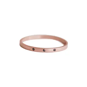 Black Diamond Rose Gold Stacking Ring