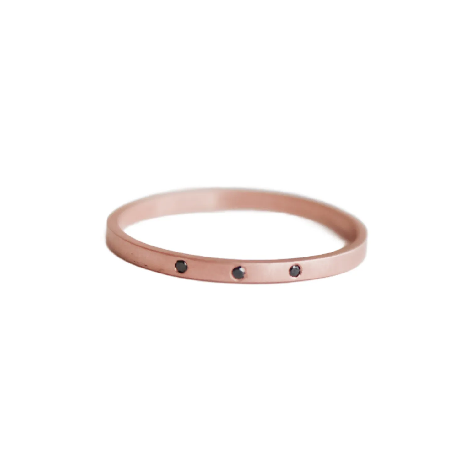 Black Diamond Rose Gold Stacking Ring