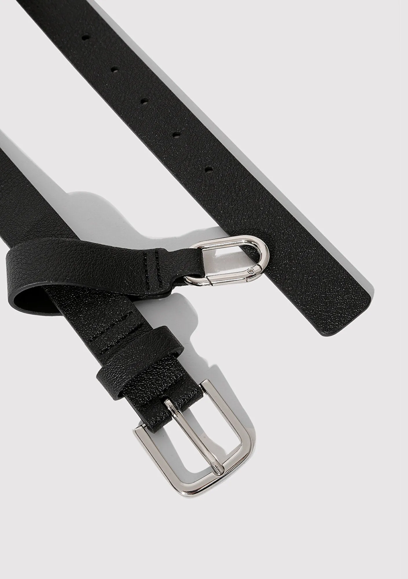 Black Faux Leather Belt