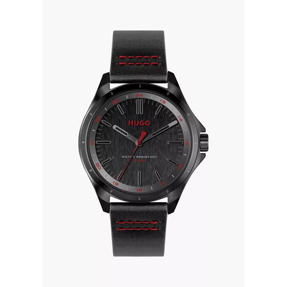 Black Leather Watch