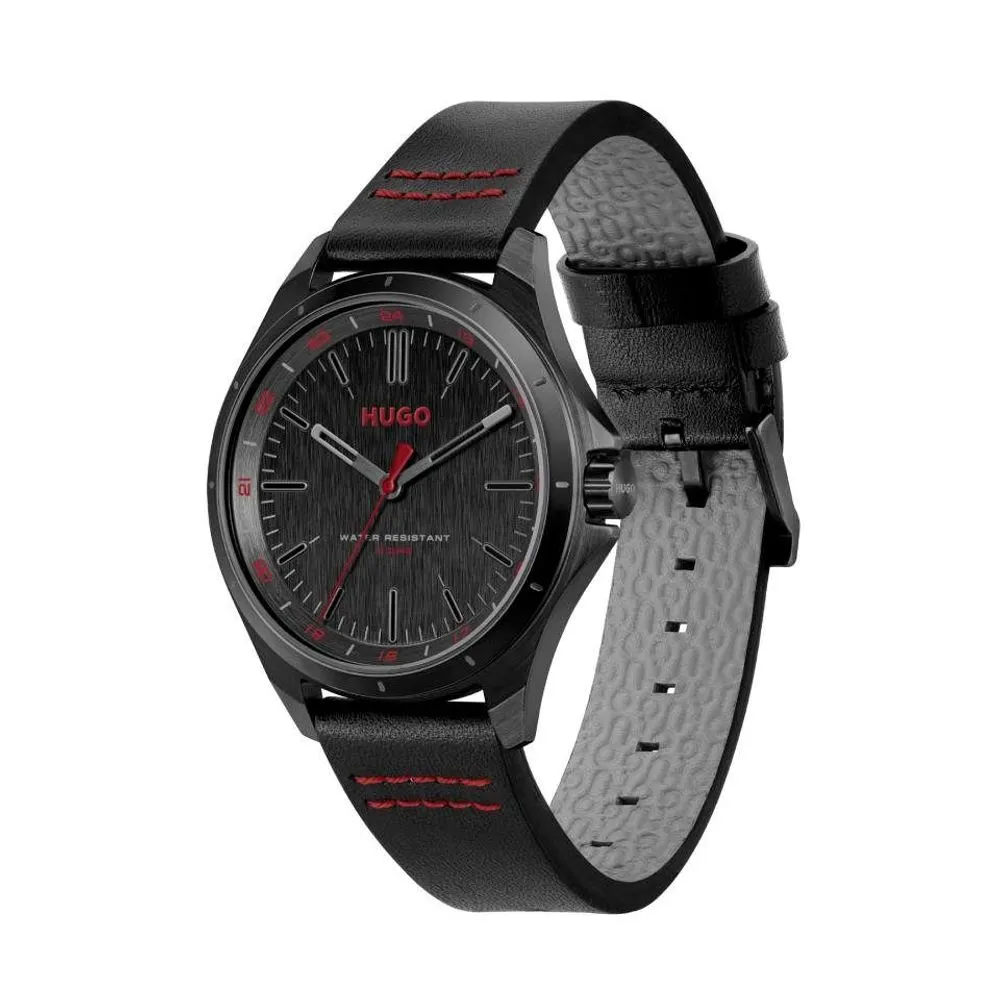 Black Leather Watch