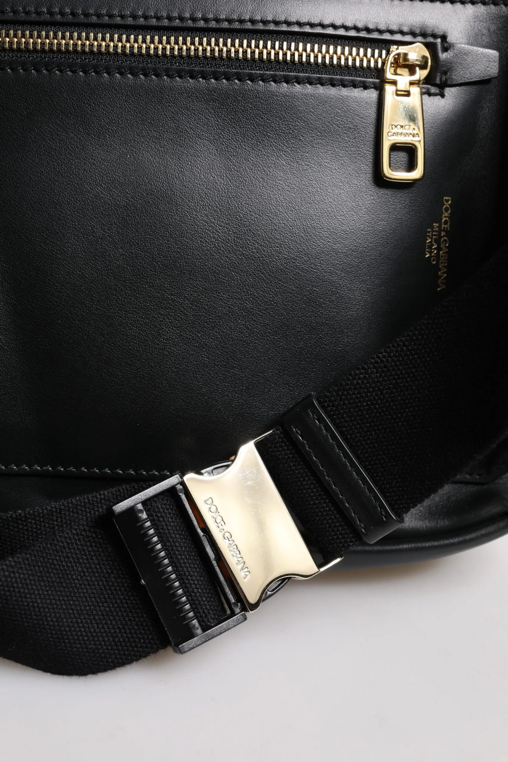 Black Logo Leather Belt Waist Shoulder Men Crossbody Bag
