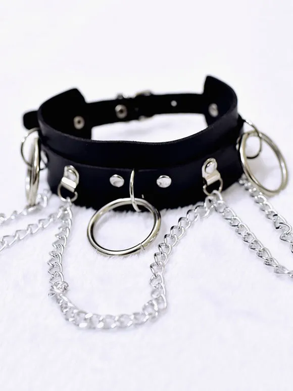 Black Lolita Metal Choker Metal Details Metallic Miscellaneous Lolita Accessories