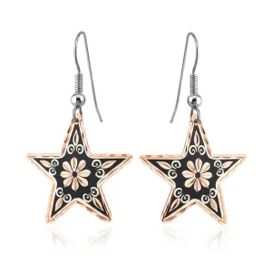 Black  Stars  floral   earrings