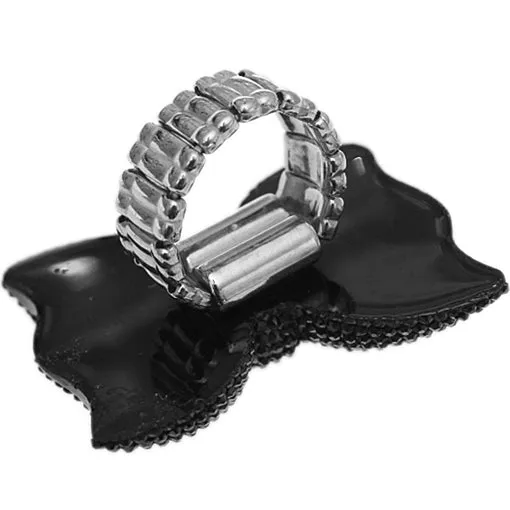 Blue Green Large Sparkle Bow Stretch Ring