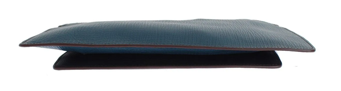 Blue Leather Shoulder Cross Body Messenger Bag Purse