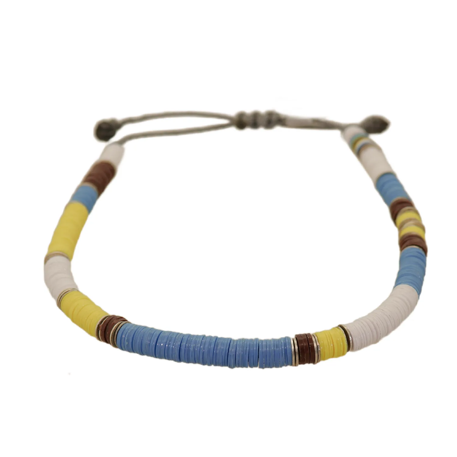 Blue, Yellow and Silver Disc Bracelet