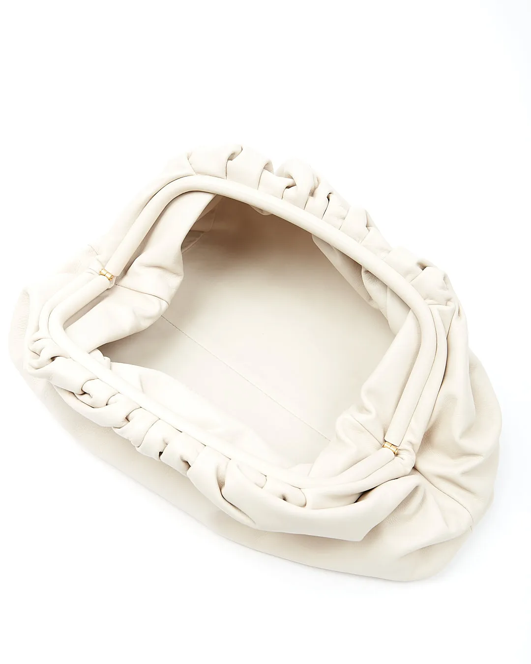 Bottega Veneta Off White Leather The Pouch Clutch