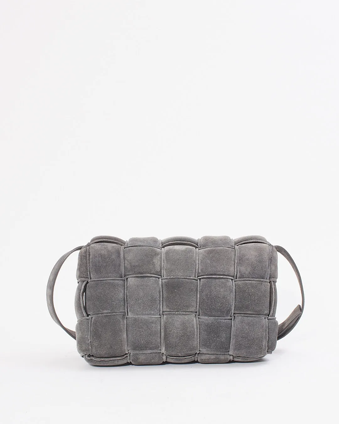 Bottega Venetta Grey Suede Padded Cassette Bag