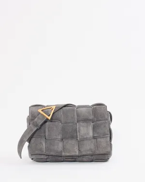 Bottega Venetta Grey Suede Padded Cassette Bag