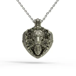 Brass Floral Tigress Pendant