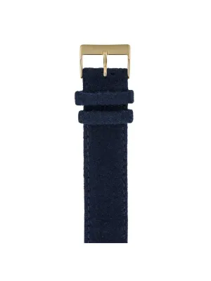 Briston Leather Flannel Strap Navy Blue Yellow Gold 20mm