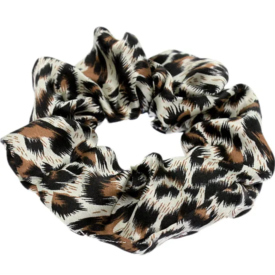 Brown Cheetah Print Hair Scrunchie