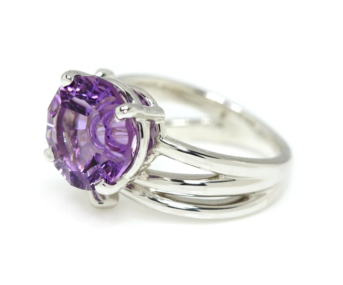 Bubbly Amethyst and Topaz Freeform Ring