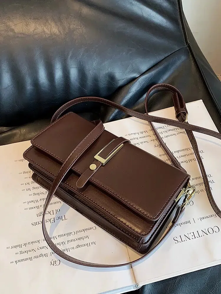 Buckle Closure Small Square Shoulder Bag