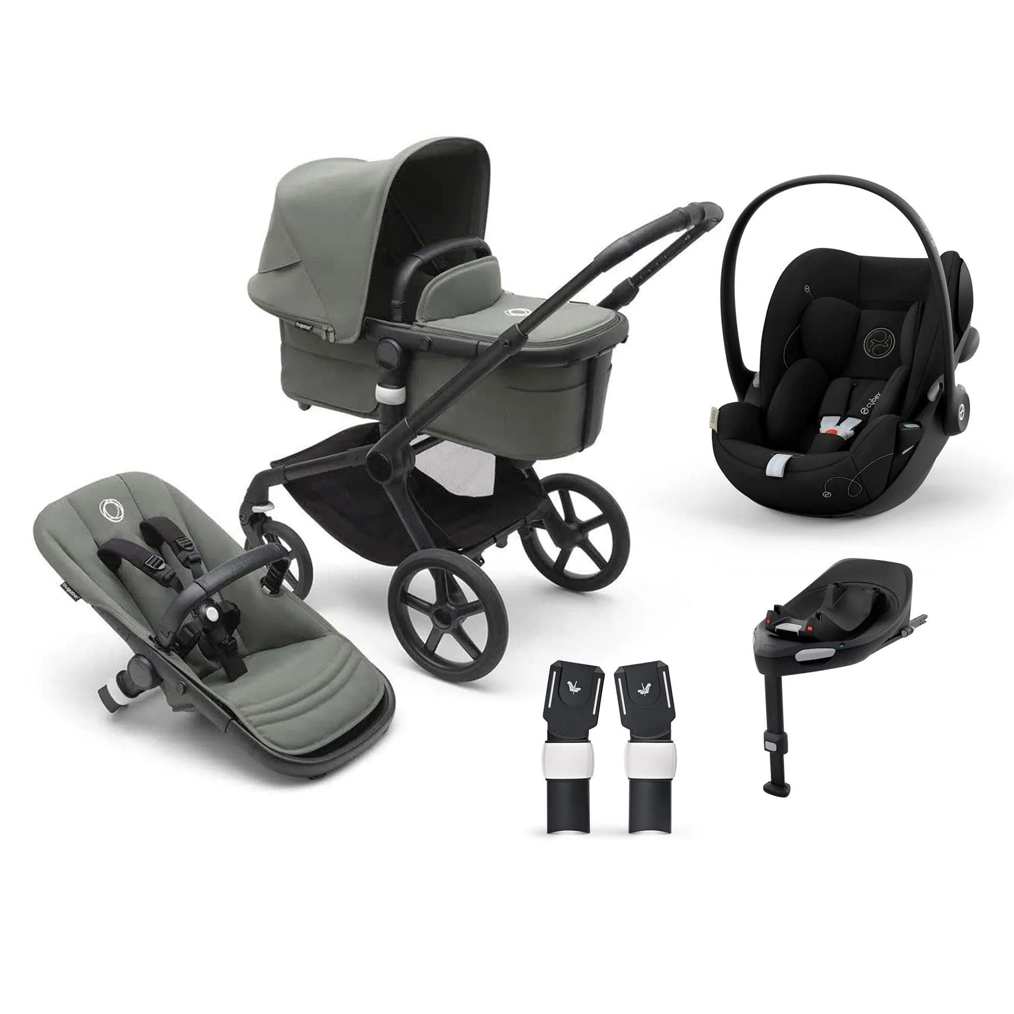 Bugaboo Fox 5 Cybex Bundle - Black/Forest Green
