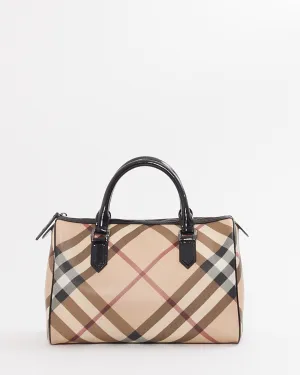 Burberry Beige Nova Check Coated Canvas Bowling Bag