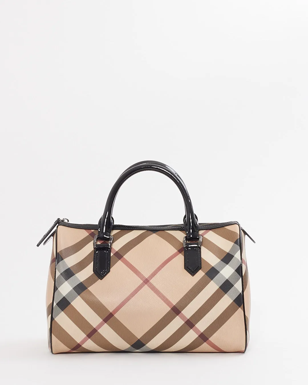 Burberry Beige Nova Check Coated Canvas Bowling Bag
