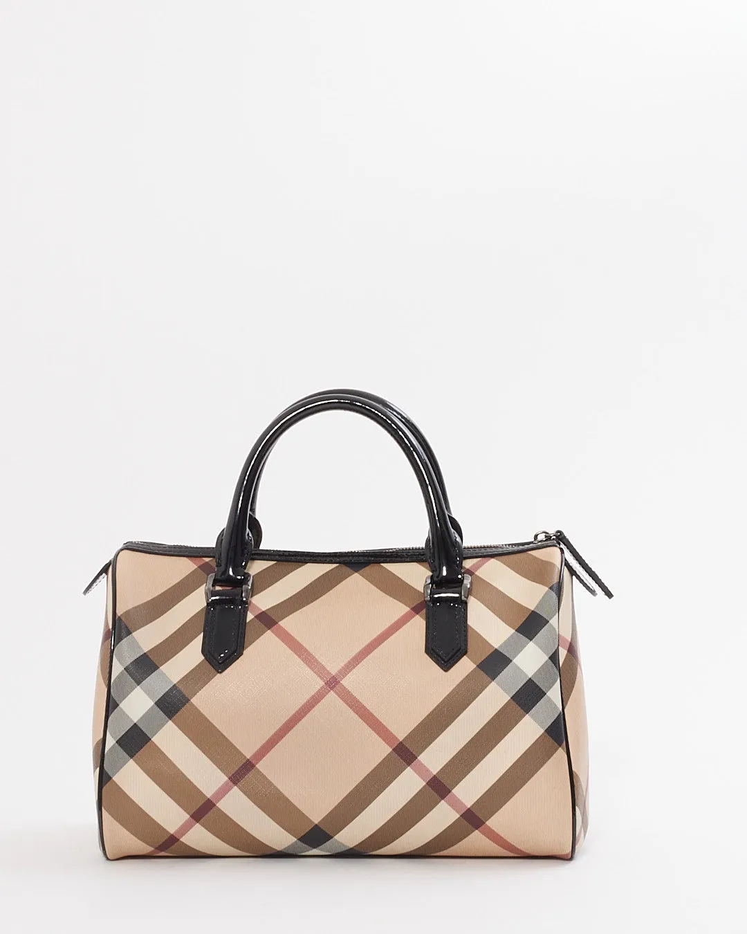 Burberry Beige Nova Check Coated Canvas Bowling Bag
