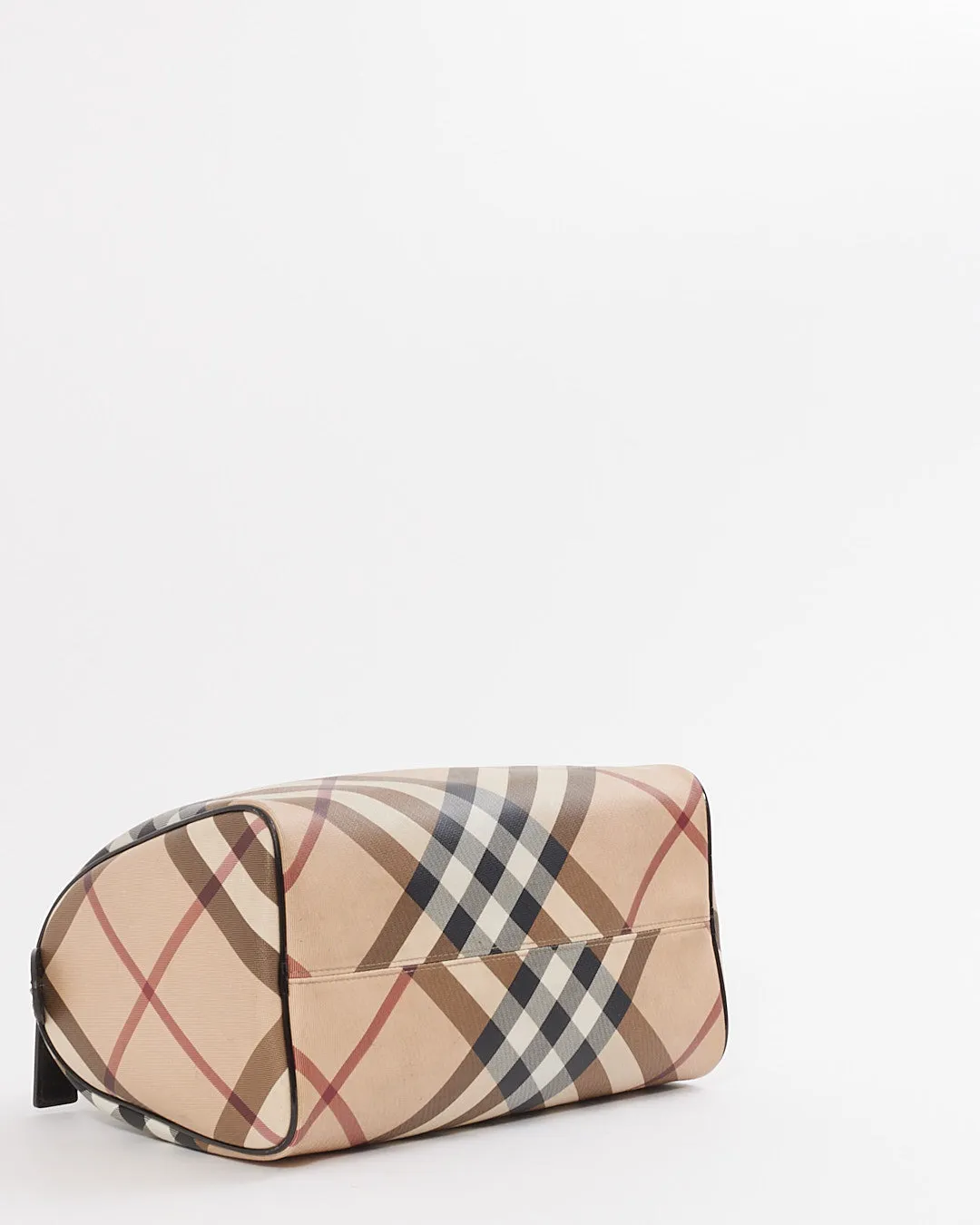 Burberry Beige Nova Check Coated Canvas Bowling Bag