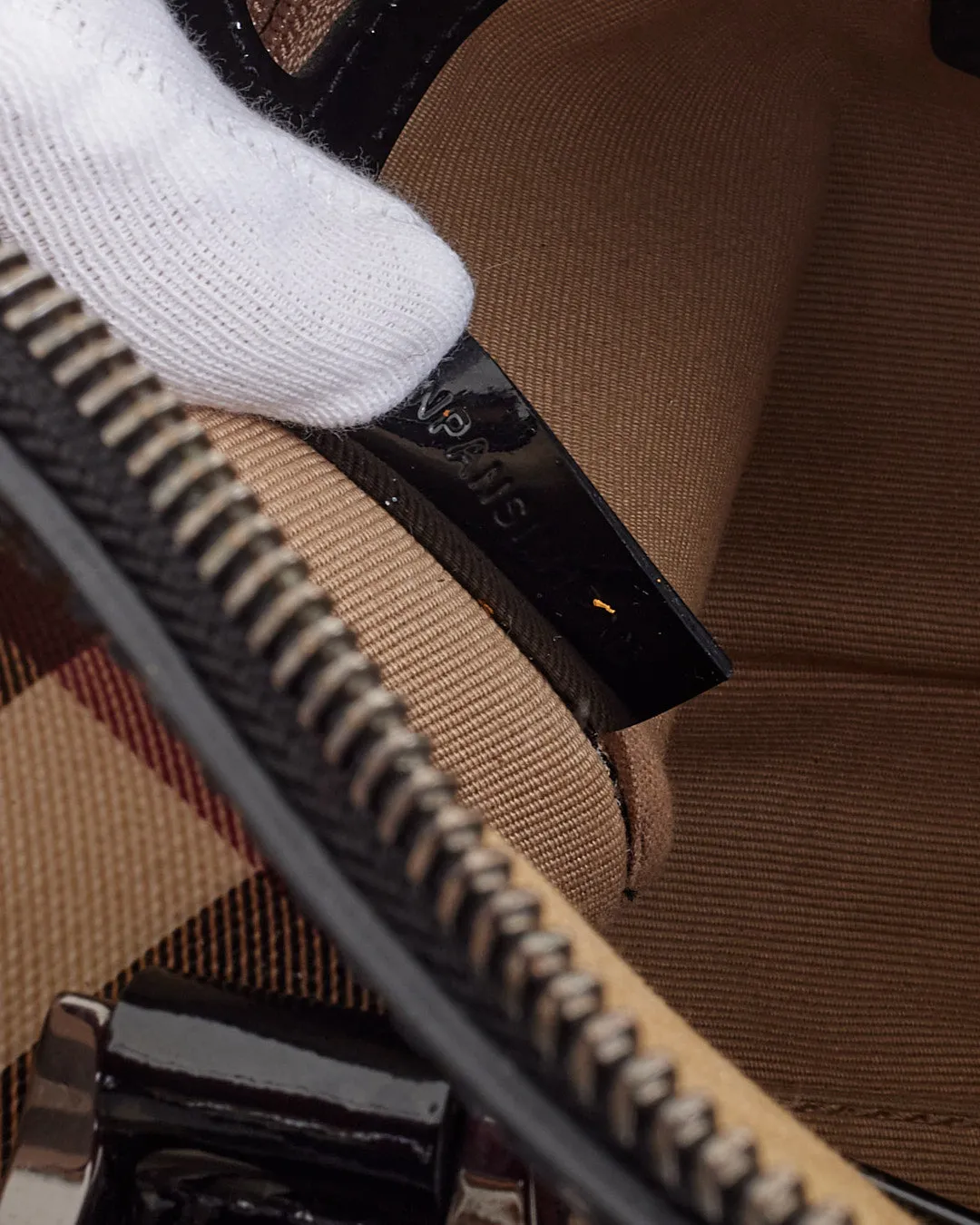 Burberry Beige Nova Check Coated Canvas Bowling Bag